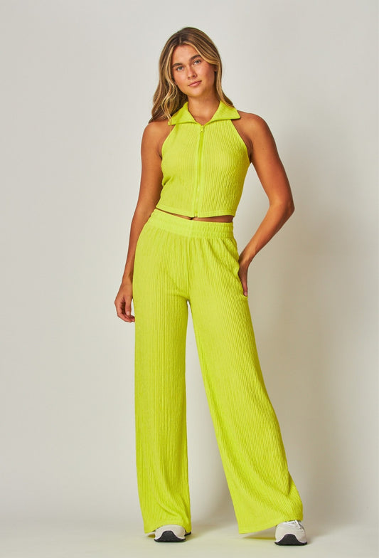 Lime Crinkle Textured Set