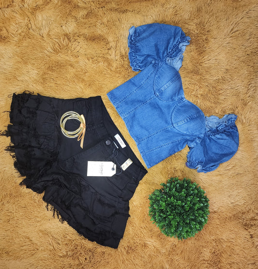 Dark Denim Crop Top