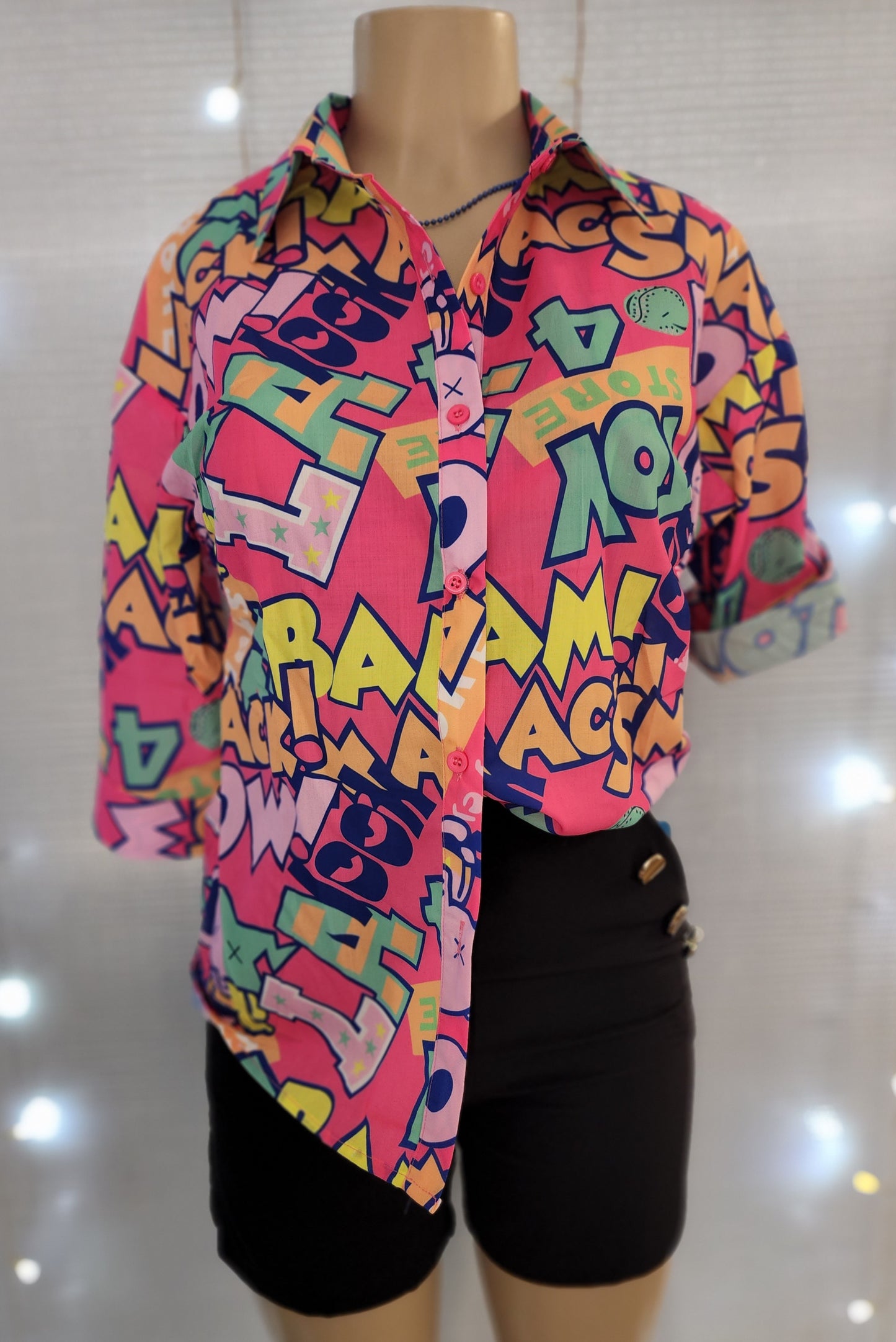 Double graphic shirt Fucsia