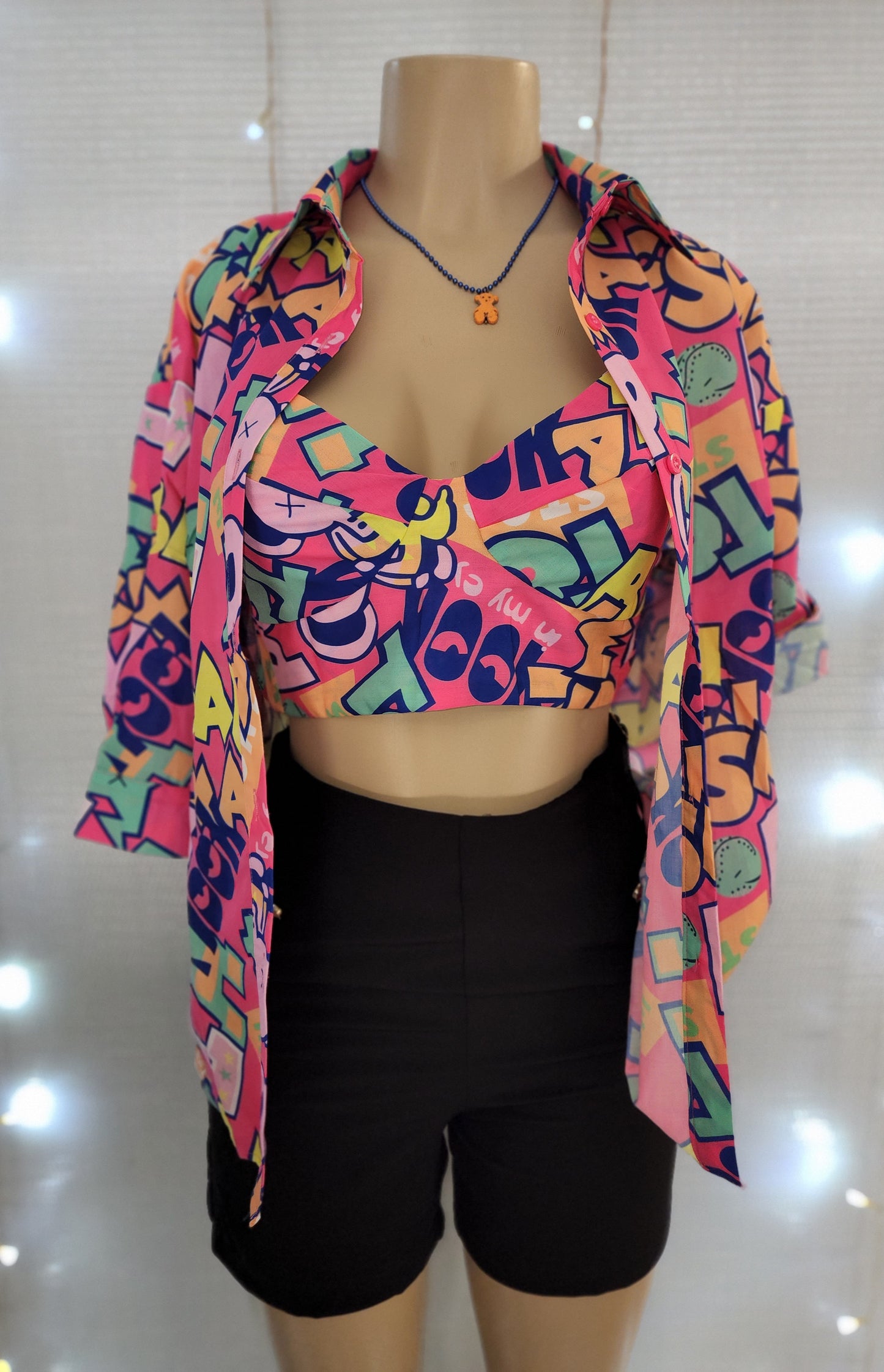 Double graphic shirt Fucsia