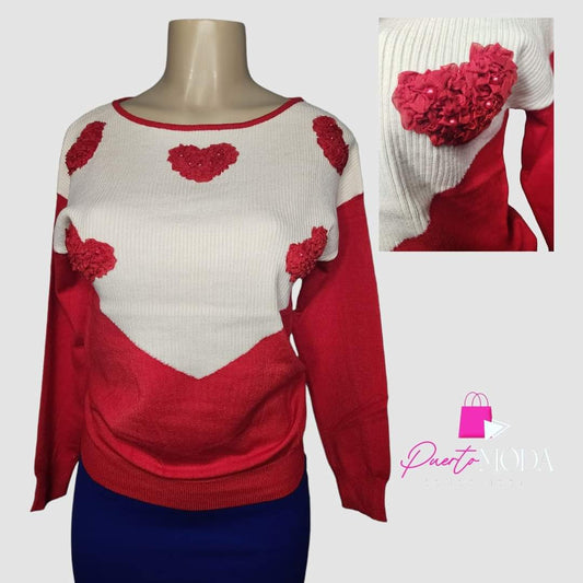 Long Sleeve Floral Heart