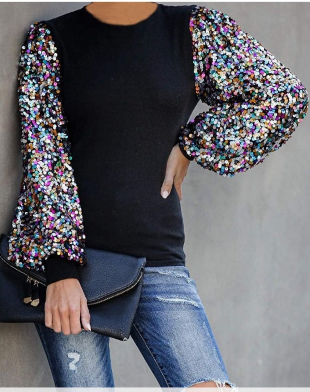 PLUS Multi Colored Sequin Long SLV